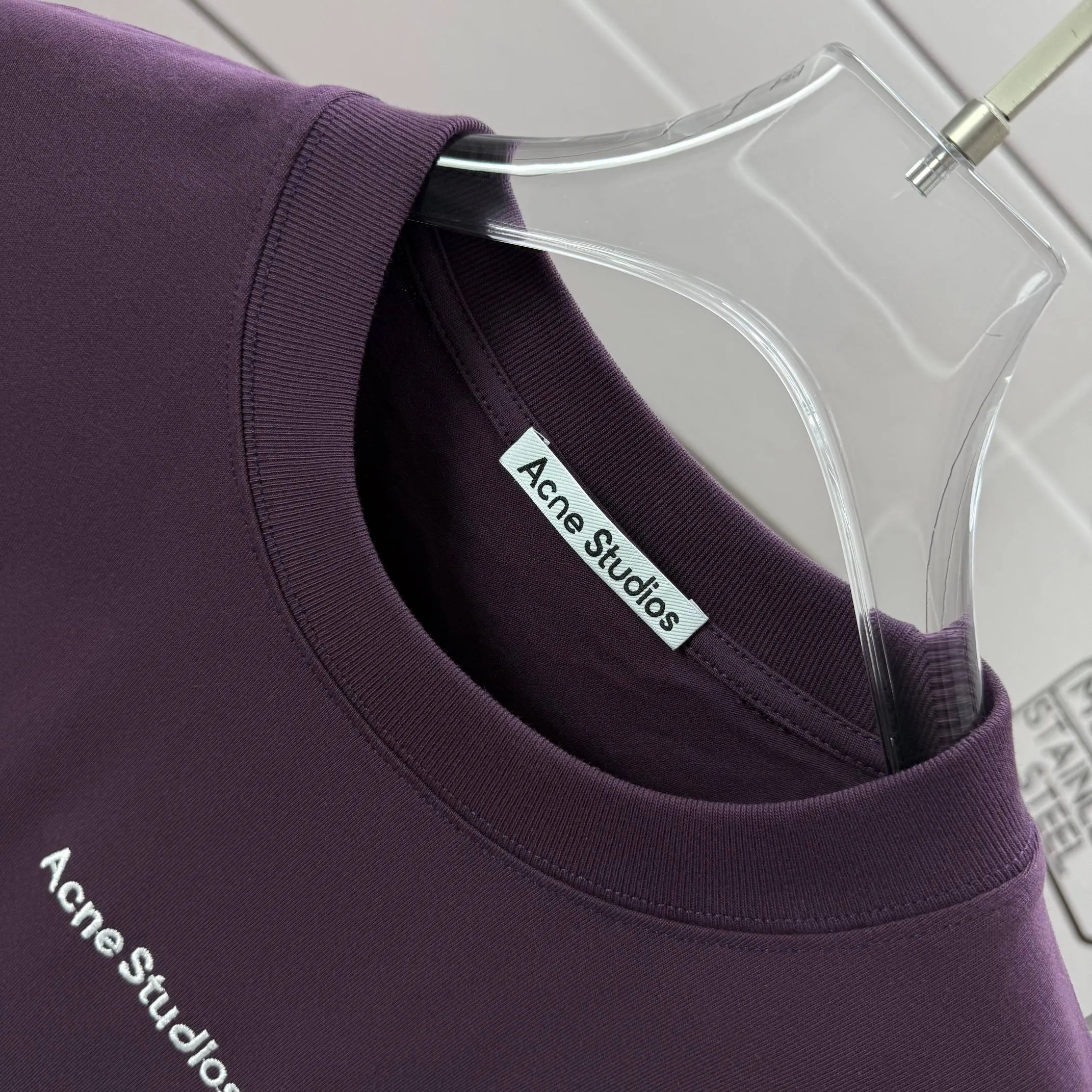# 85 Acne studios * 2026 New Arrival tee Same Style :Black White Green Purple Size :S M L XL XXL Size： S （90-130 ） M （120-150 ） L （140-165 ） XL （160-180 ） XXL （180 ）